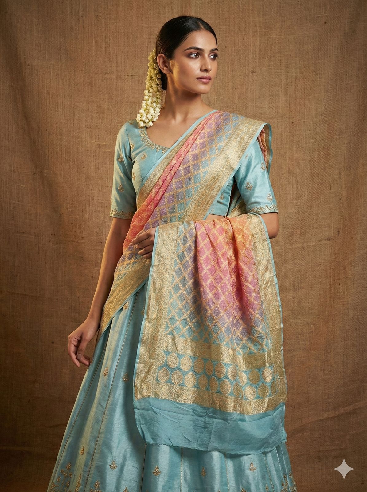 Banarasi Bandhani Dupatta- Sunset