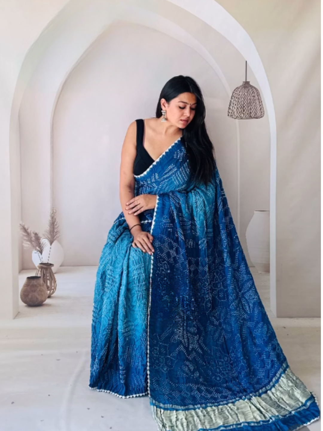 Bandhani Saree- Ocean Ombre